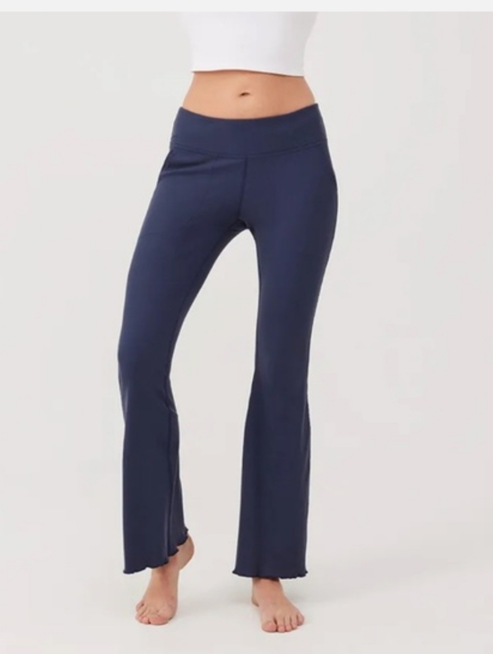 Outdoor Voices Superform Ribbed Dark Navy Flare Yoga Pants XS - Picture 3 of 14